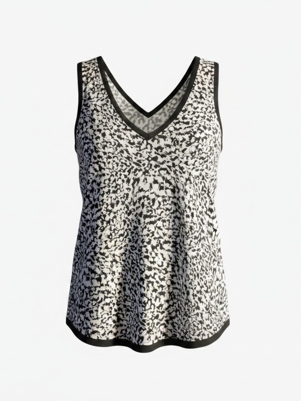 Halogen Black & White V-Neck Printed Tank XS